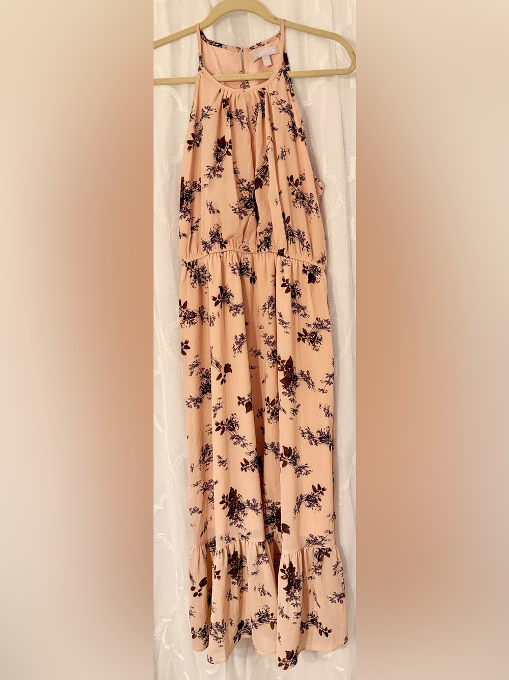 Chelsea 28 Blush Floral Midi Dress Size Medium